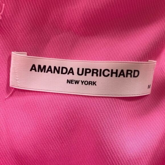 Amanda Uprichard Allora Dress Shocking Pink mini shoulder bows Revolve M - Picture 6 of 8